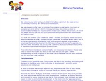 Tablet Screenshot of kidsinparadise.ca